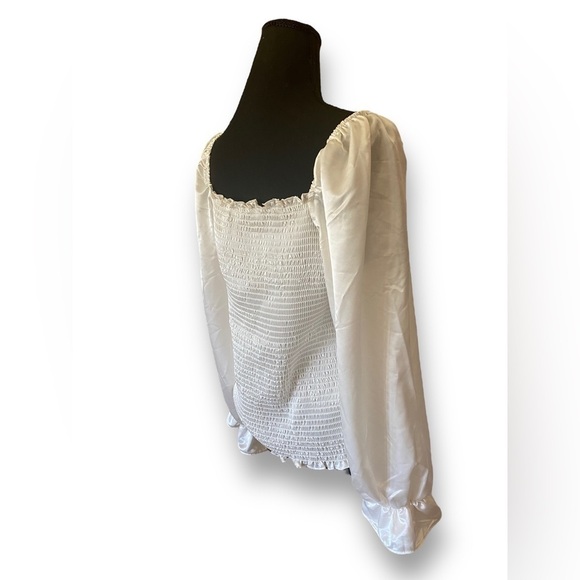 Andrew Mark Boho Off Shoulder Top Women’s Size Large Ivory New - Picture 3 of 9